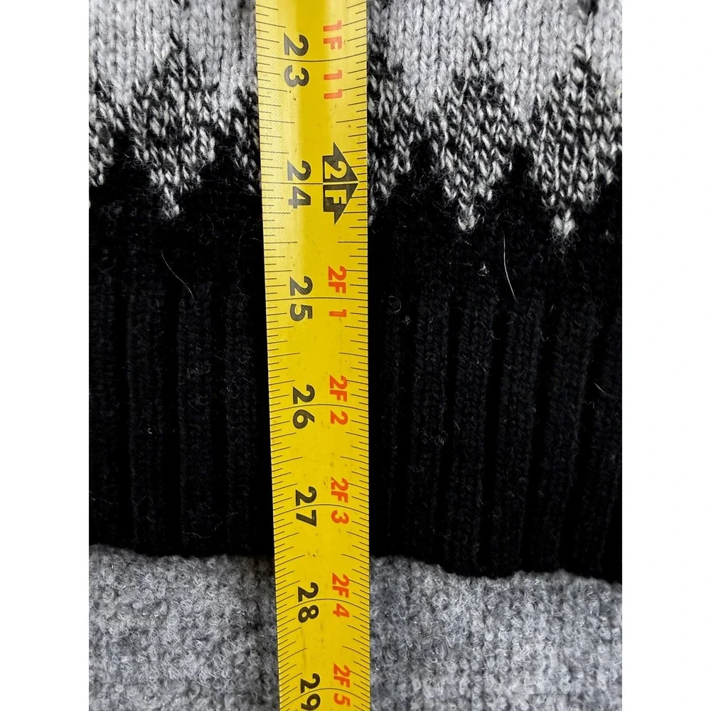 Obermeyer Men Sweater XL Fair Isle Ski Knit Nordic Argyle Prep Winter Black Crew